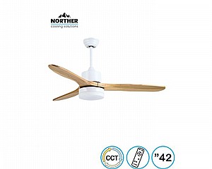 מאוורר תקרה 42" CCT לבן עץ דגם SWAN מאוורר תקרה 42" CCT לבן עץ דגם SWAN